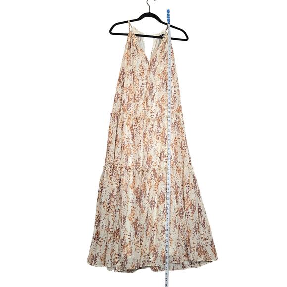 Drew Women XS Maxi Dress Floral Leaves Keyhole Tiered Flowy Vacation Boho Hippie - Picture 6 of 13